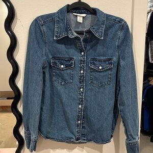 Blue Denim Button-Up Shirt